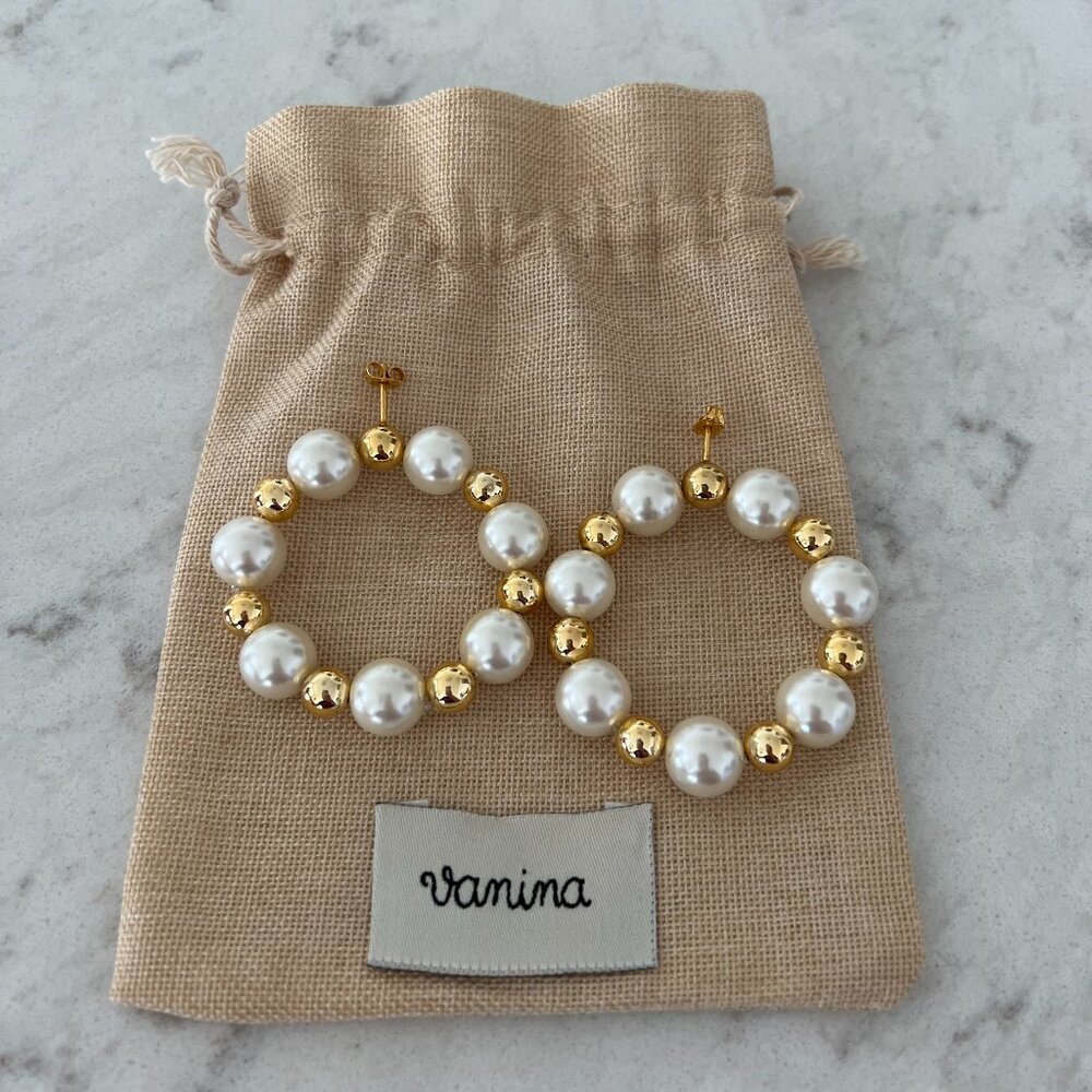 Vanina Beirut Pearly Bead Hoop Earrings